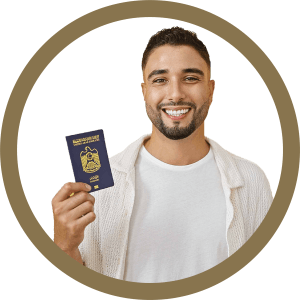 Man Holding a Passport
